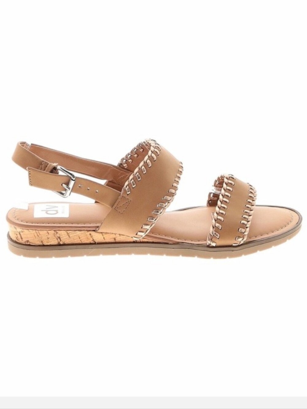 like New Dolce Vita Cognac Brown Whipstitch Two-Strap Slingback Sandal